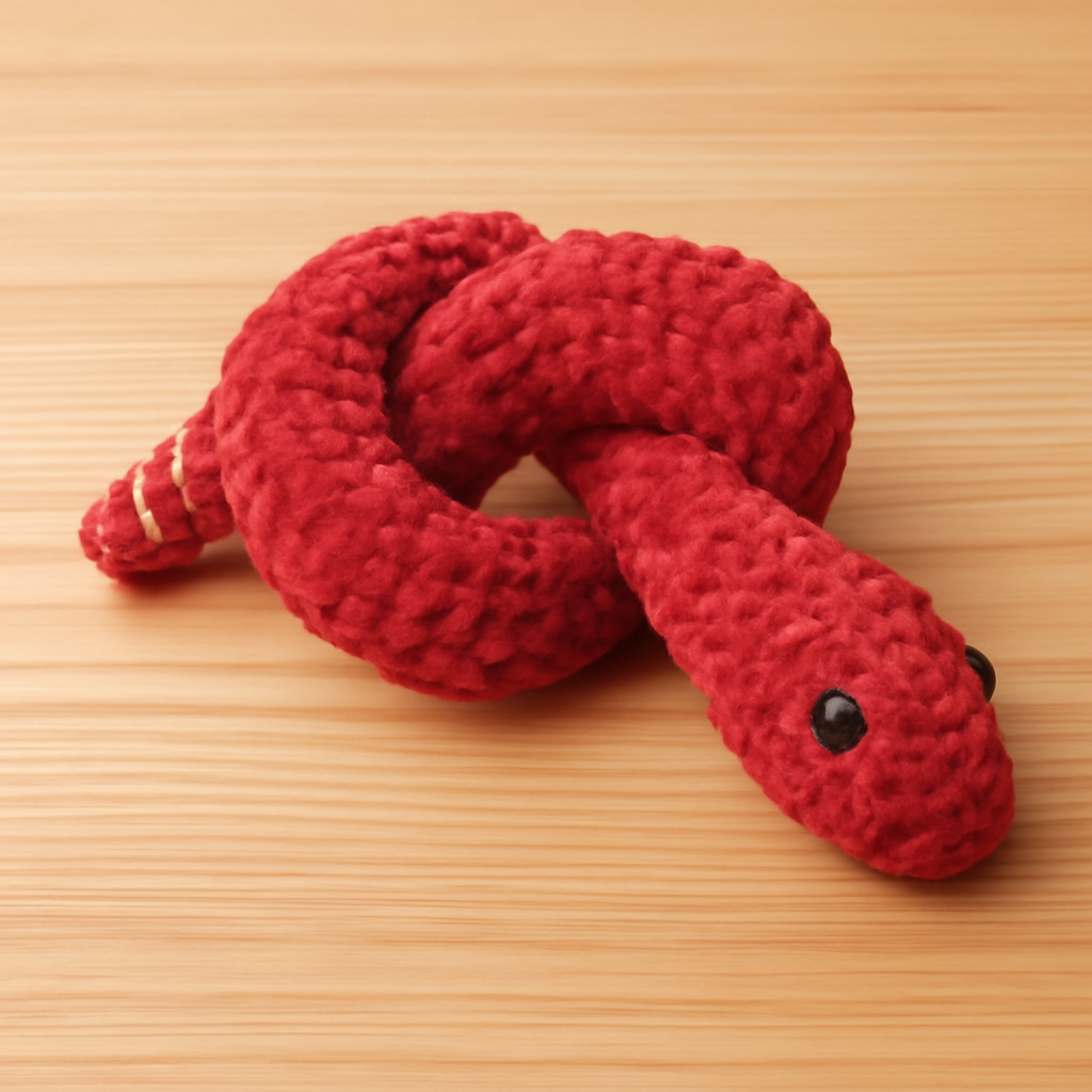 Adorable Red Snake Amigurumi Pattern