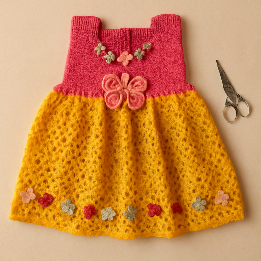 Butterfly Garden Baby Dress Crochet Pattern