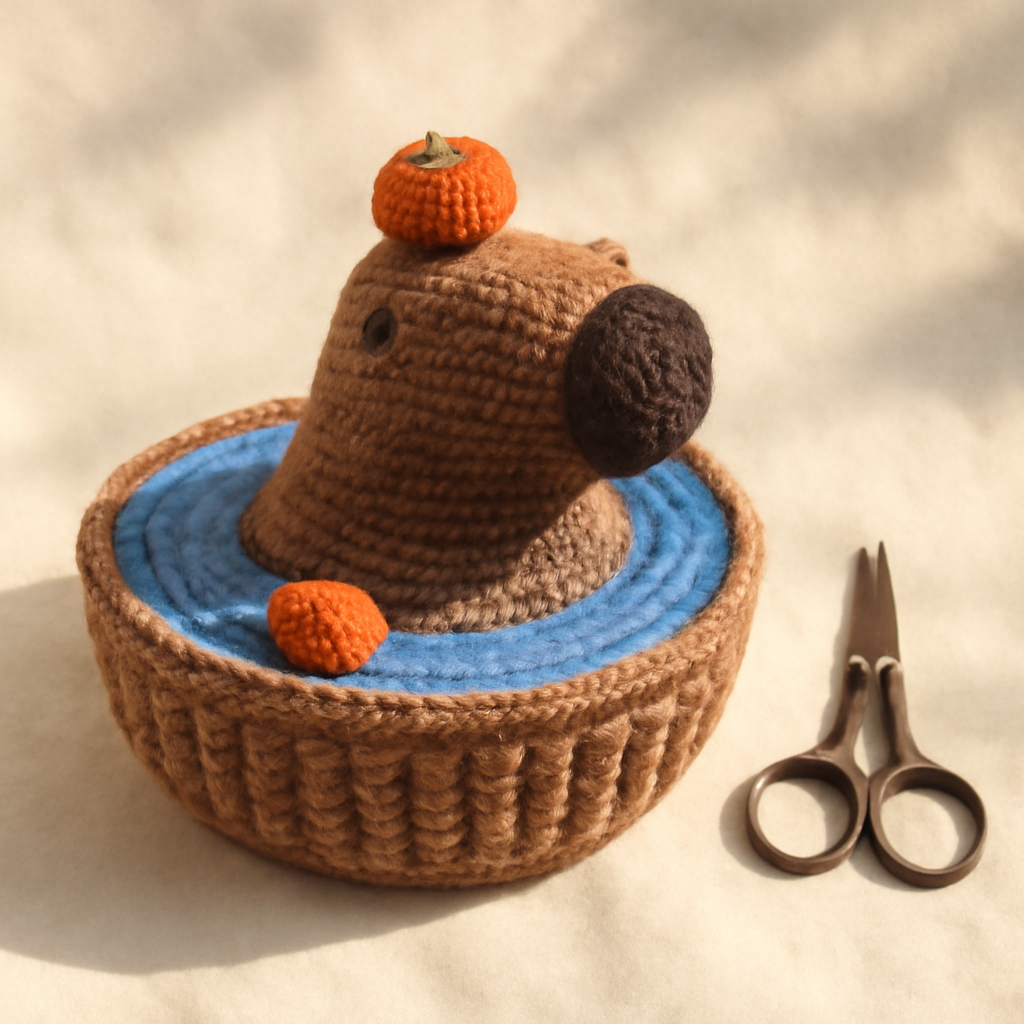 Capybara in a Tub Amigurumi Pattern