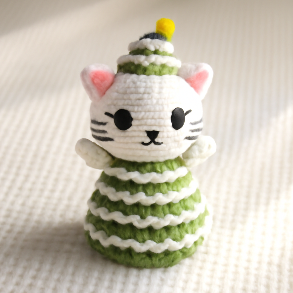 Christmas Tree Cat Amigurumi Pattern