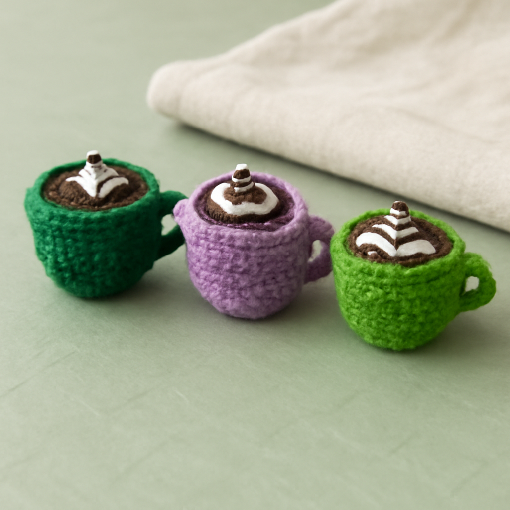 Coffee Cup Keychain Crochet Pattern