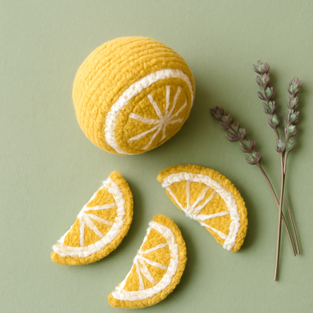 Half Lemon and Lemon Slices Amigurumi Pattern
