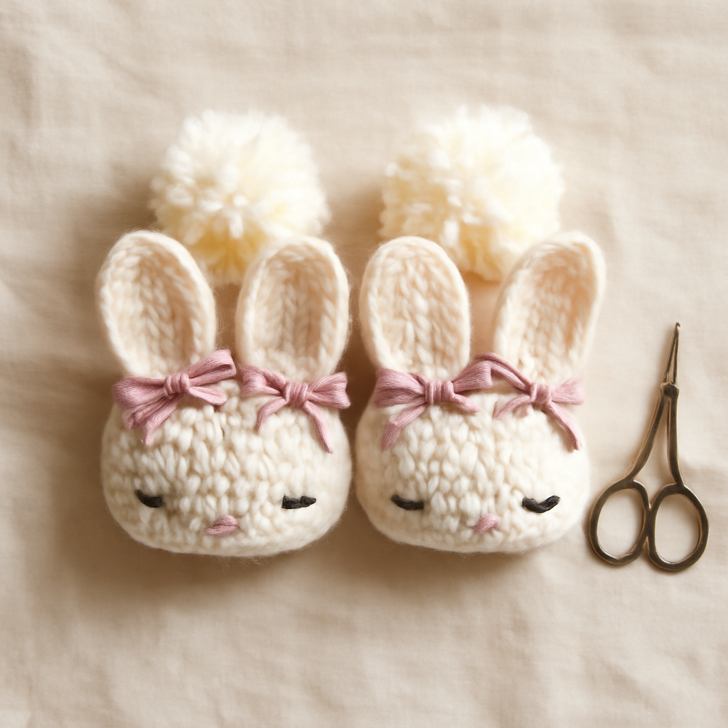 Hoppy Baby Bunny Slippers Crochet Pattern
