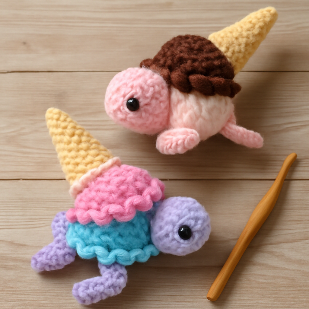 Ice Cream Turtle Amigurumi Pattern