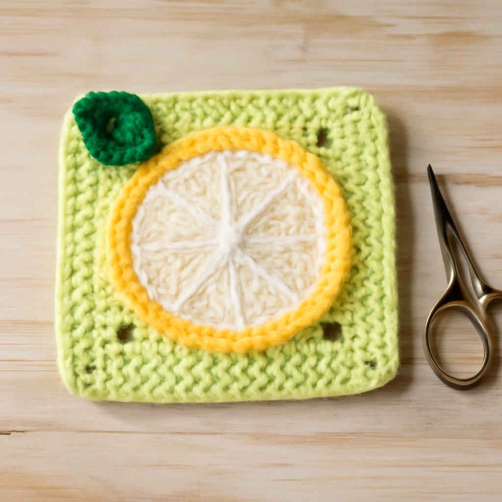 Lemon Granny Square Crochet Pattern