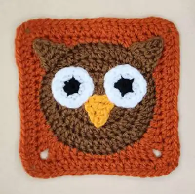 Owl Granny Square Crochet Pattern