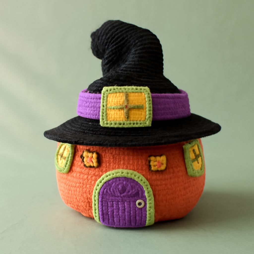 Pumpkin House Halloween Witch Crochet Pattern