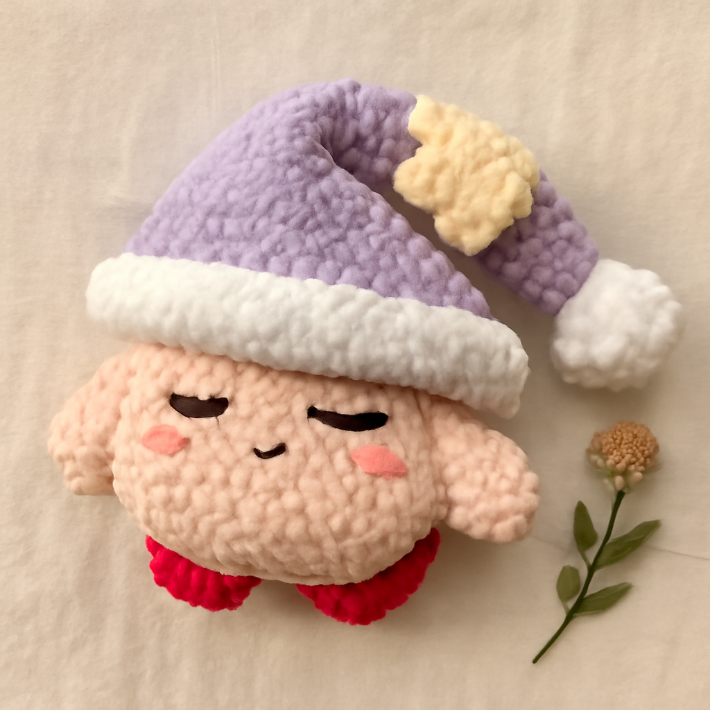 Sleeping Pink Puff Kirby Amigurumi Pattern