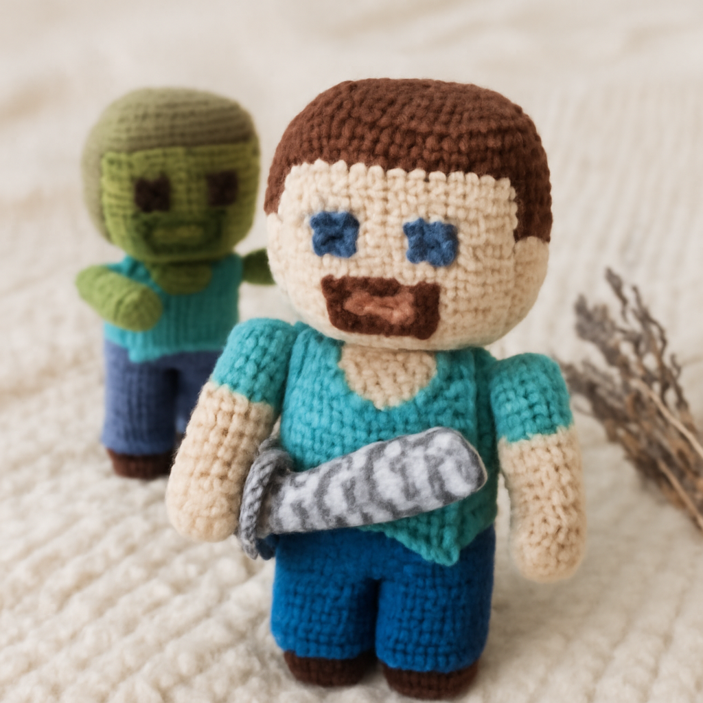 Steve & Zombie Minecraft Amigurumi Pattern