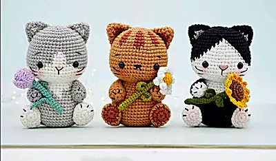 The Cats and Flowers Amigurumi Pattern