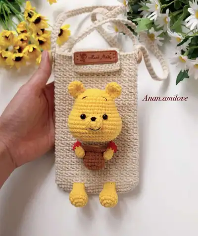 Winnie the Pooh Phone Pouch Crochet Pattern
